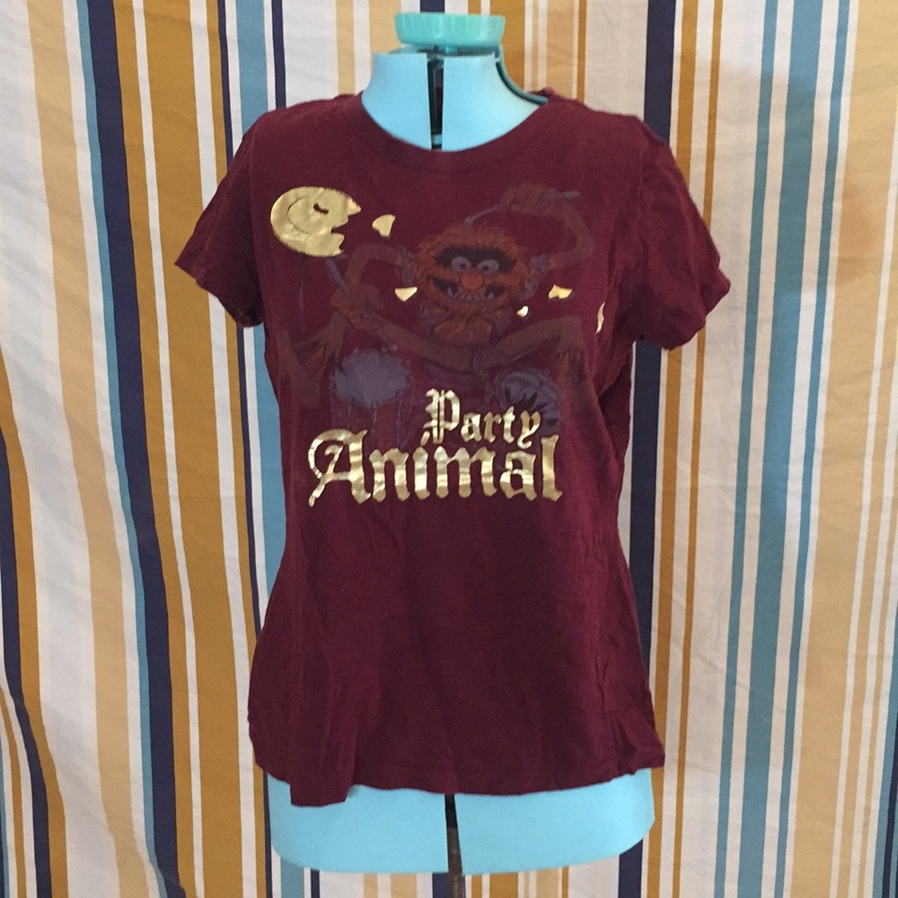 Muppets Animal Gold and Maroon Shirt Sz Large